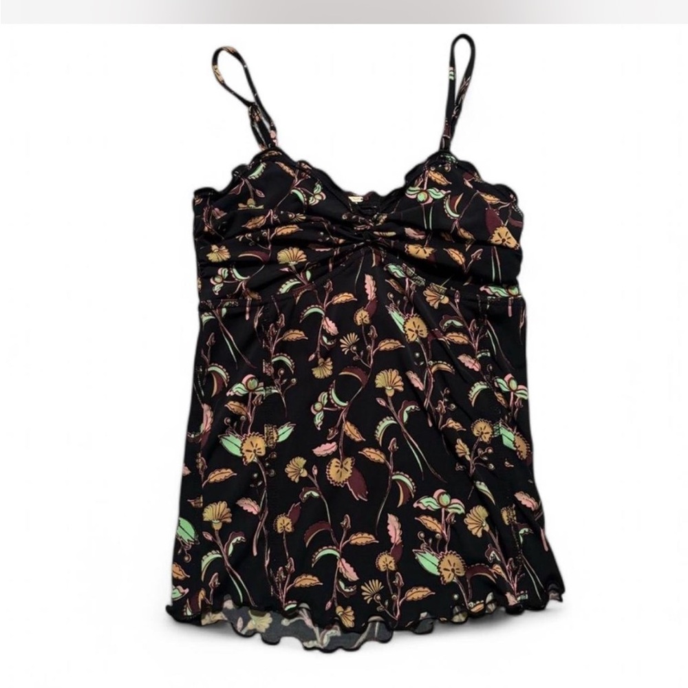 FREE PEOPLE SUNNY DAY TUBE TOP- black with floral design like corset top